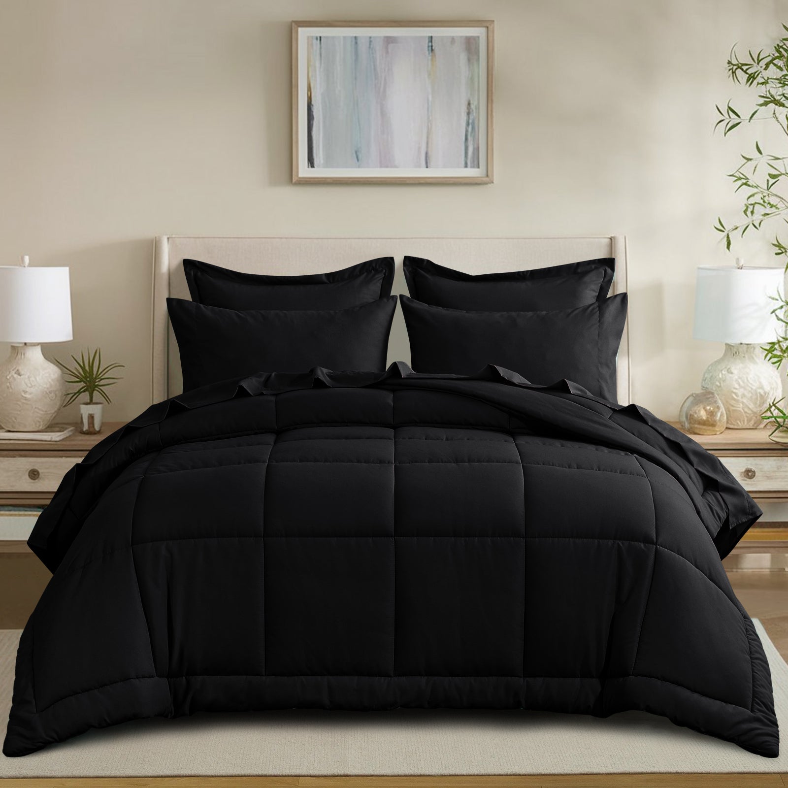 RUIKASI 5 Pieces Comforter Set with Sheets - Bed in a Bag with Comforter and All Season Sheets, Pillowcases