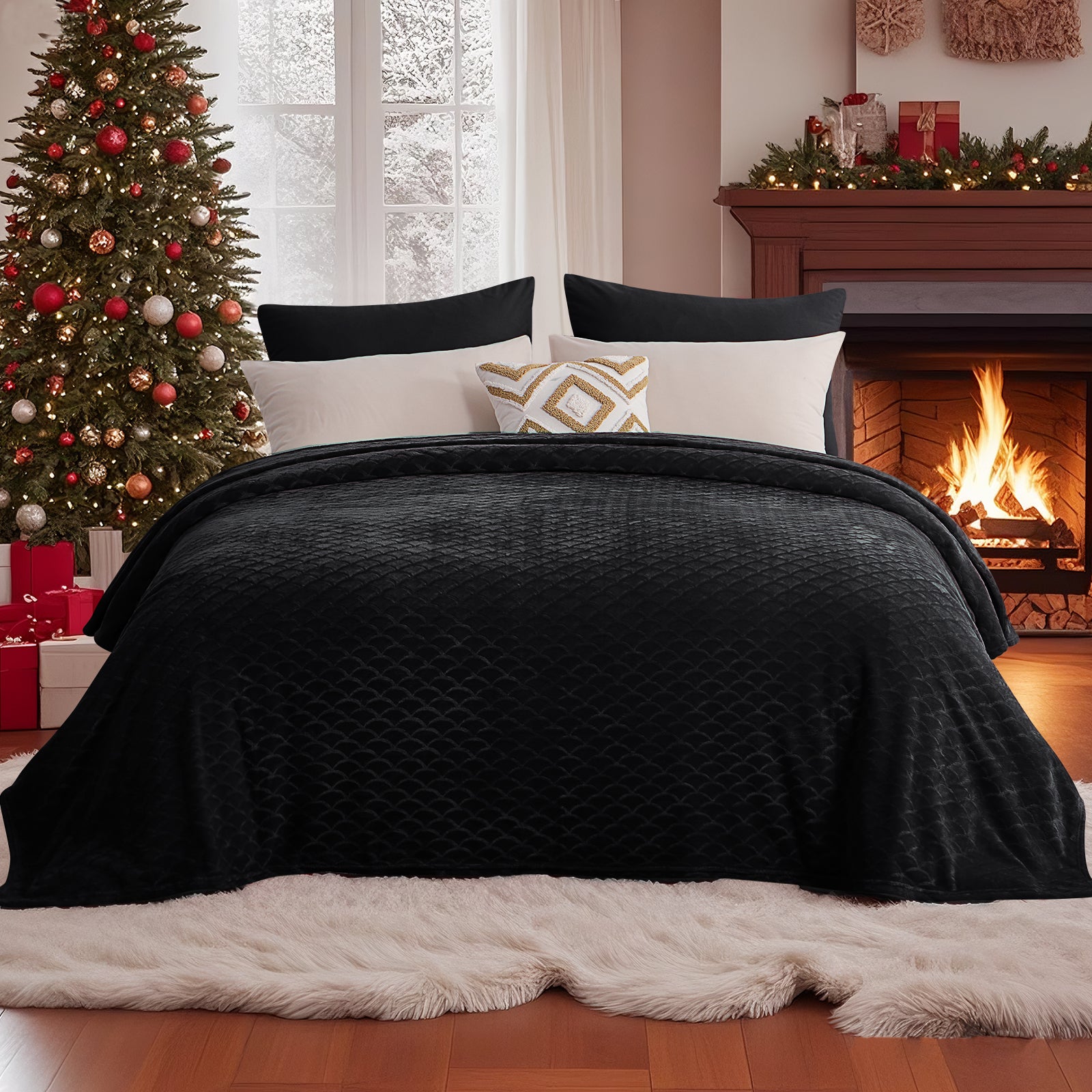 Premium Luxury Flannel Printed Solid Skin-Friendly Blanket
