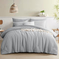 Aisbo Seersucker Comforter Set, Soft Textured Bedding Set with 1 Pillow Sham, Breathable All-Season Quilt for Guest Room