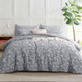 Aisbo Grey Geometric Twin Comforter Set - Soft Double Gauze Quilt, Breathable Textured Bedding with Triangle Pattern, 2-Piece Set (1 Comforter, 1 Pillowcase)