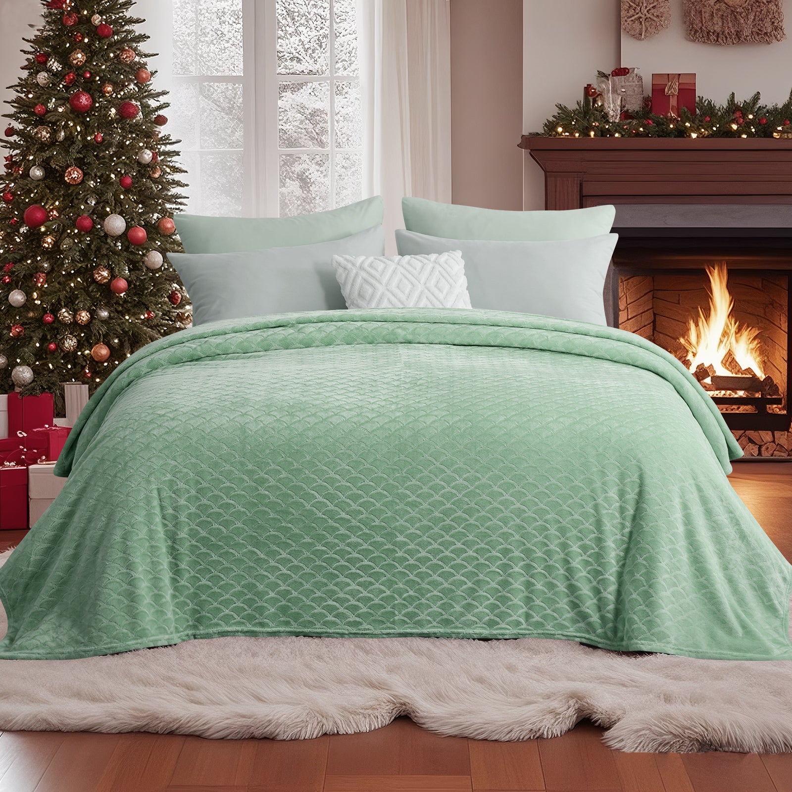 Premium Luxury Flannel Printed Solid Skin-Friendly Blanket