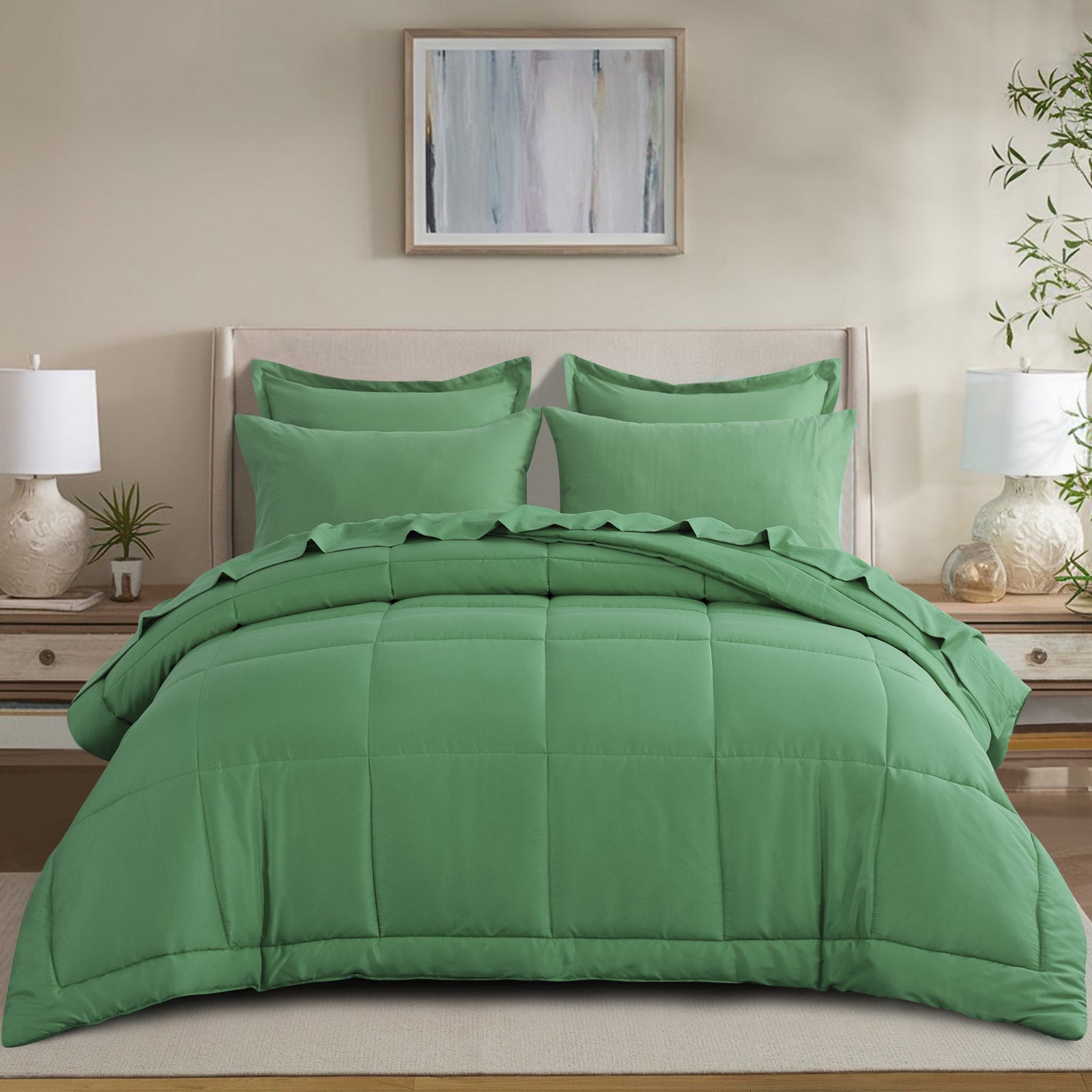 RUIKASI 5 Pieces Comforter Set with Sheets - Bed in a Bag with Comforter and All Season Sheets, Pillowcases