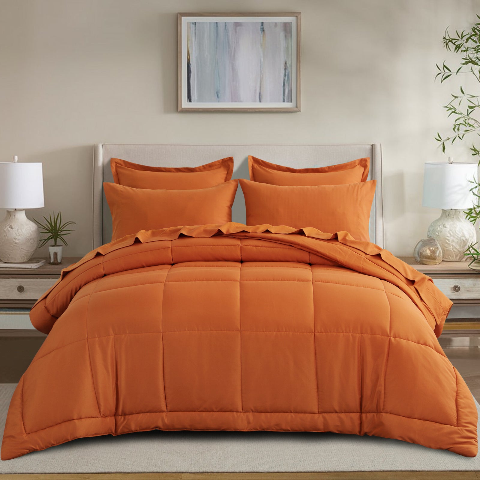 RUIKASI 5 Pieces Comforter Set with Sheets - Bed in a Bag with Comforter and All Season Sheets, Pillowcases