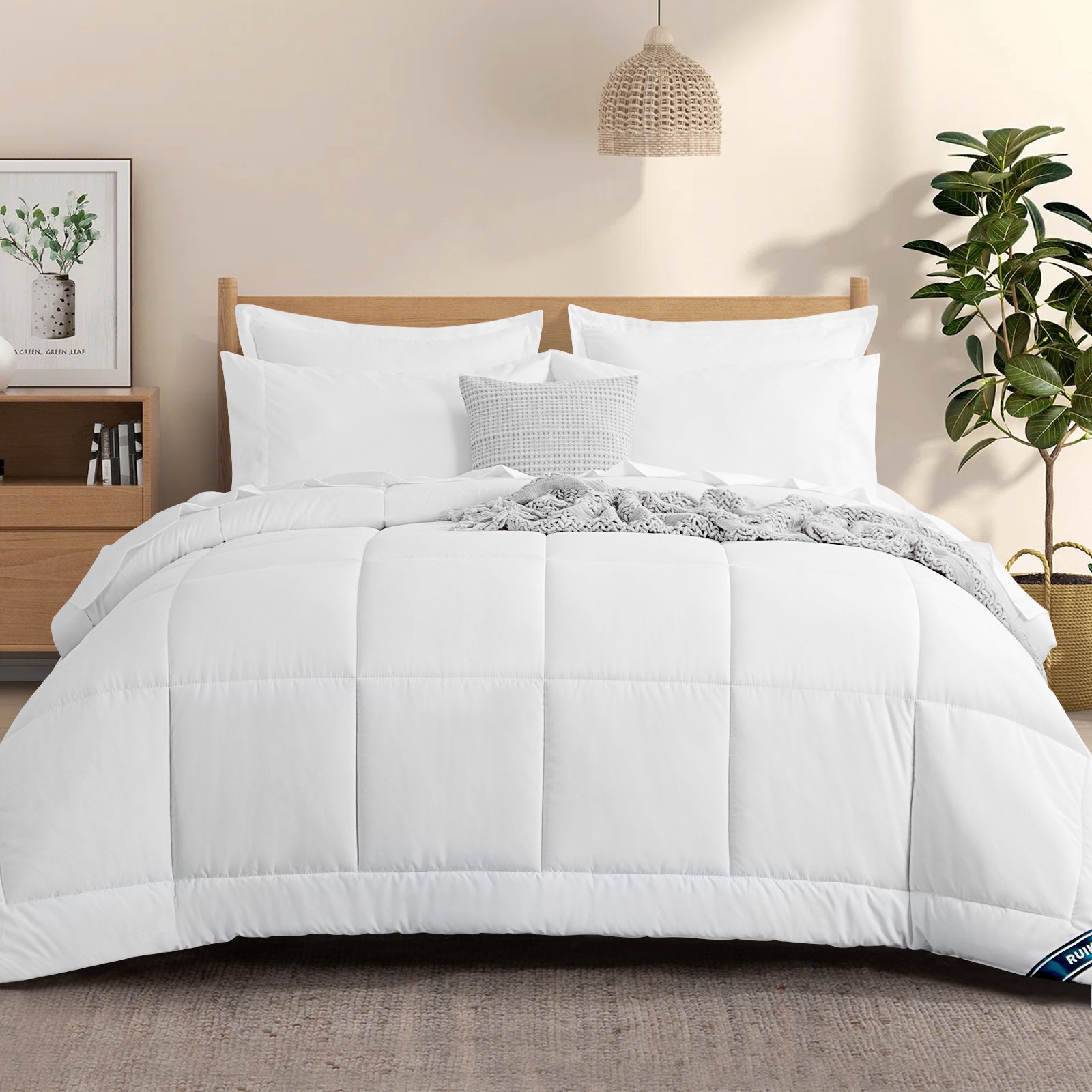 RUIKASI 5 Pieces Comforter Set with Sheets - Bed in a Bag with Comforter and All Season Sheets, Pillowcases