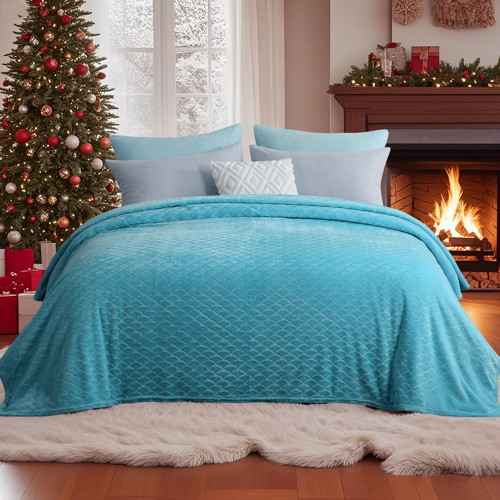 Premium Luxury Flannel Printed Solid Skin-Friendly Blanket
