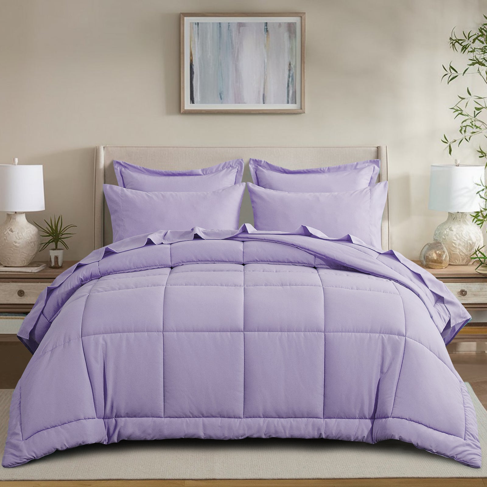RUIKASI 5 Pieces Comforter Set with Sheets - Bed in a Bag with Comforter and All Season Sheets, Pillowcases
