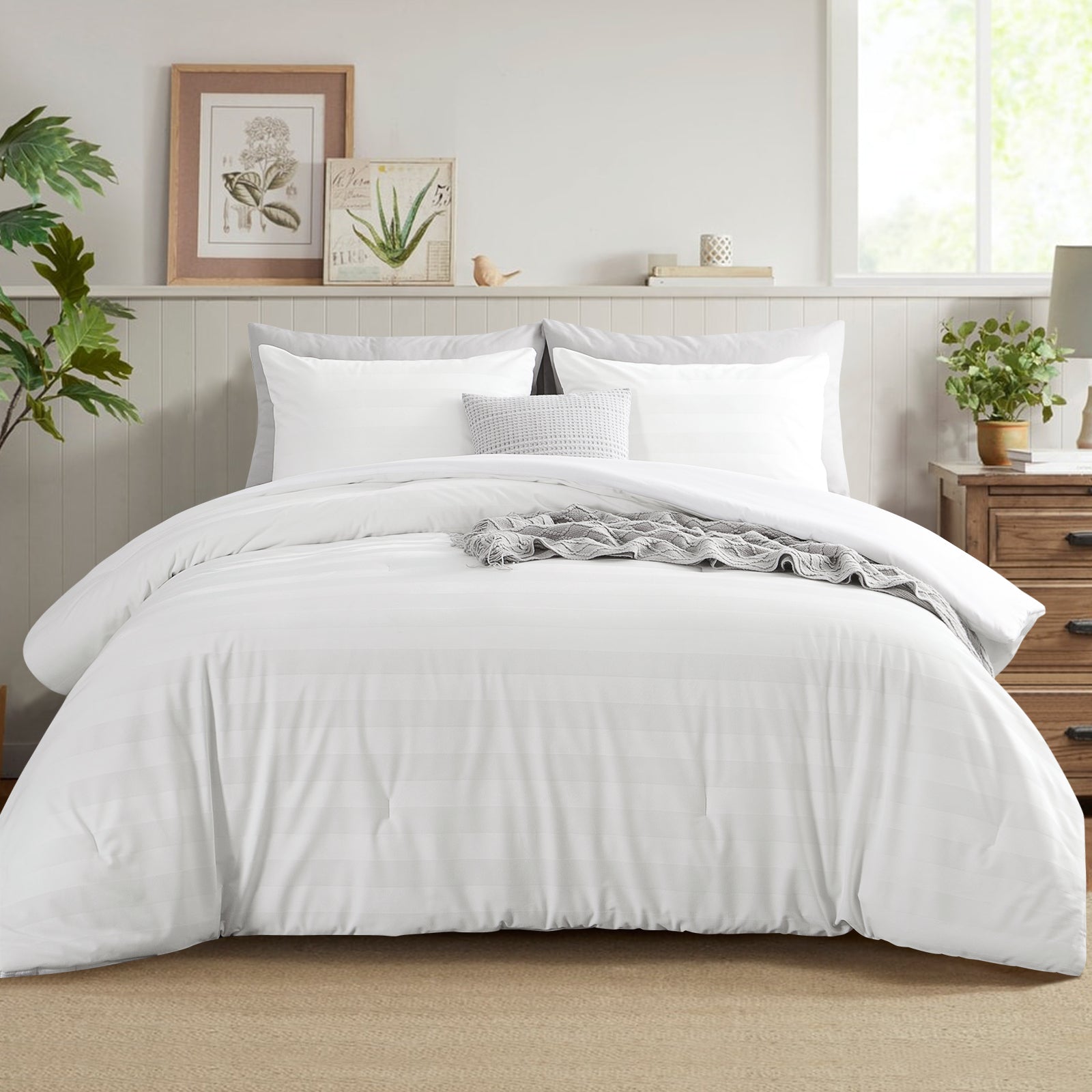 Aisbo Fluffy Comforter Set - Fleece Soft Comforter, Luxury Warm Bedding Set for Winter, Fuzzy Bed Set 2 Pieces (1 Comforter, 1 Pillowcase)