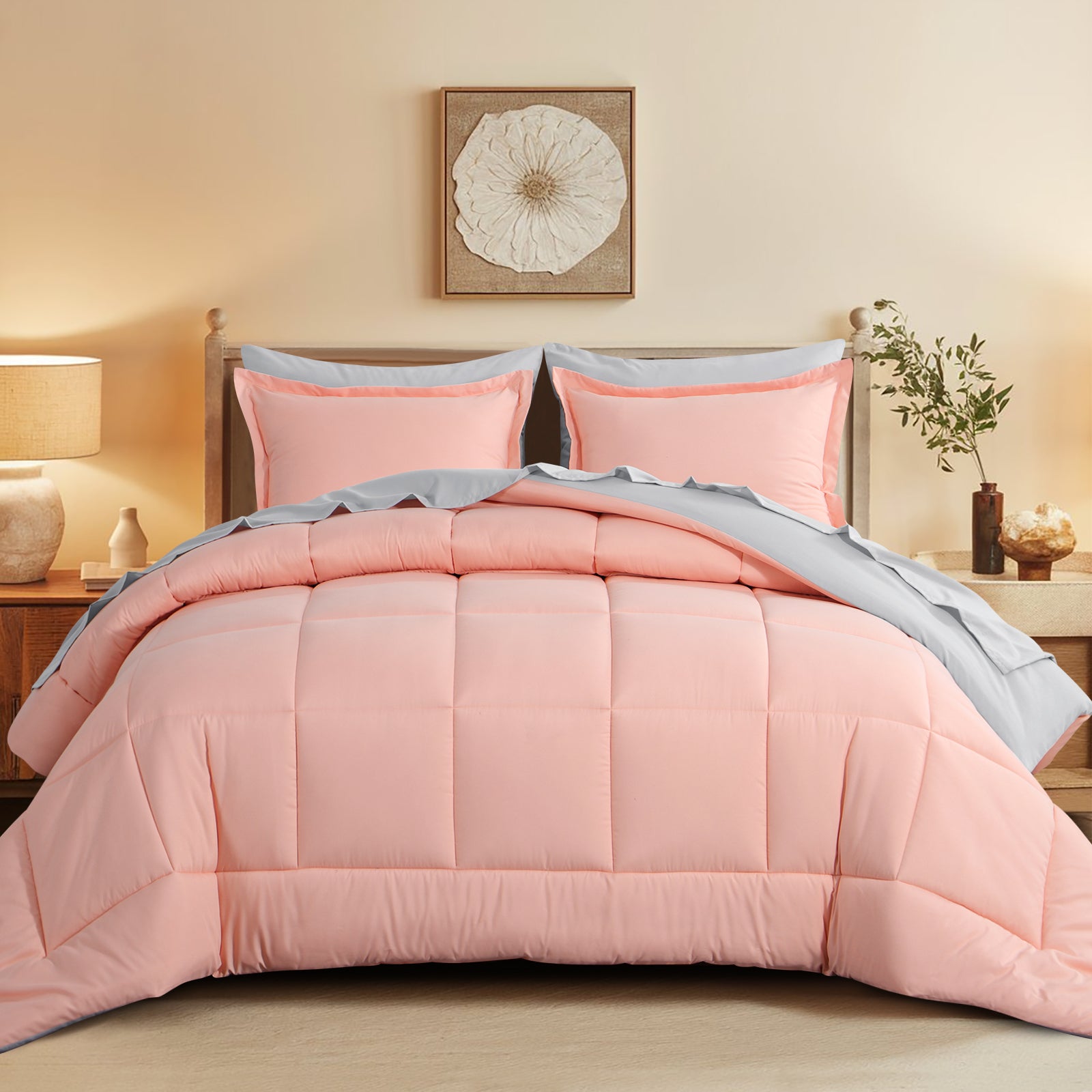 Aisbo 5 Pieces Bed Comforter Set with Sheets - Bed in a Bag with Comforter and All Season Sheets, Pillowcases