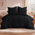 Cloud-Soft Fine Stripe Bubble Cotton Duvet Cover Set #Bedding