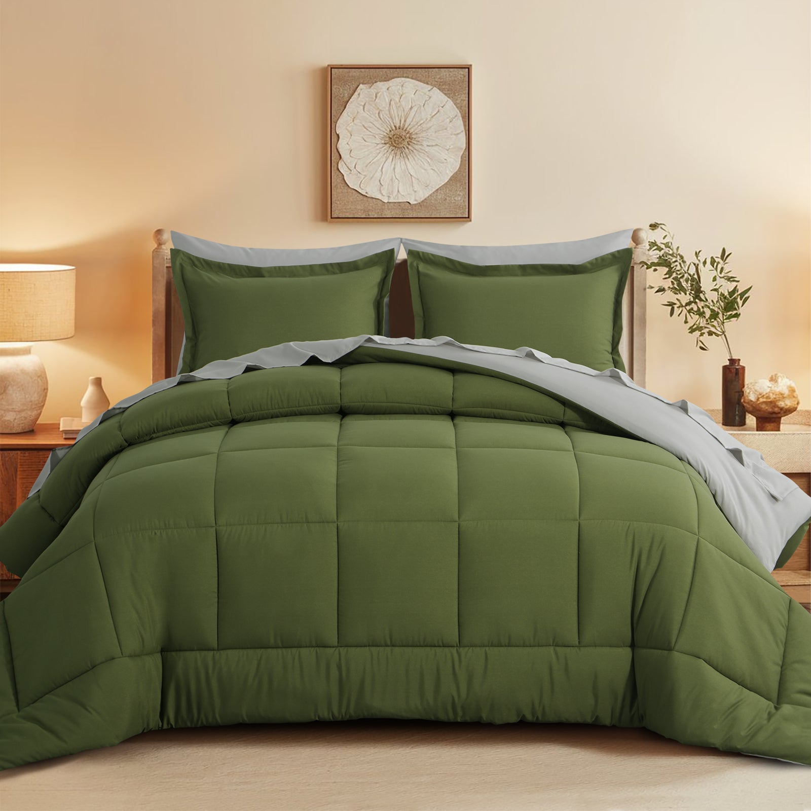 Aisbo 5 Pieces Bed Comforter Set with Sheets - Bed in a Bag with Comforter and All Season Sheets, Pillowcases