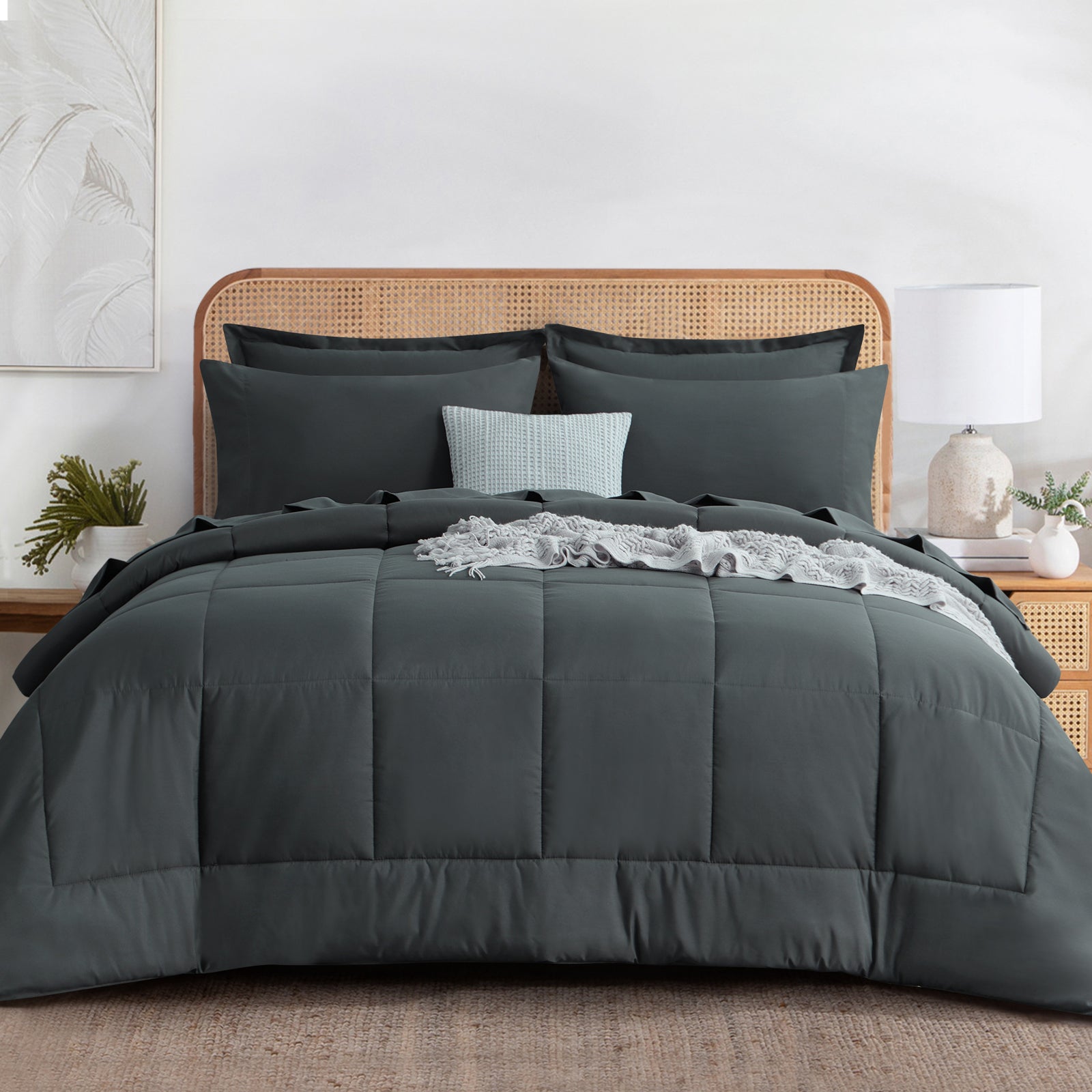RUIKASI 5 Pieces Comforter Set with Sheets - Bed in a Bag with Comforter and All Season Sheets, Pillowcases