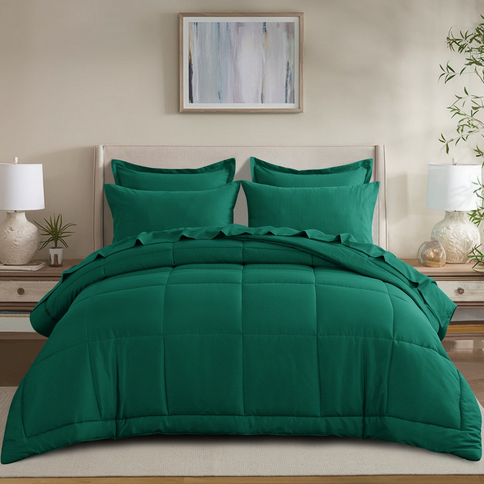 RUIKASI 5 Pieces Comforter Set with Sheets - Bed in a Bag with Comforter and All Season Sheets, Pillowcases