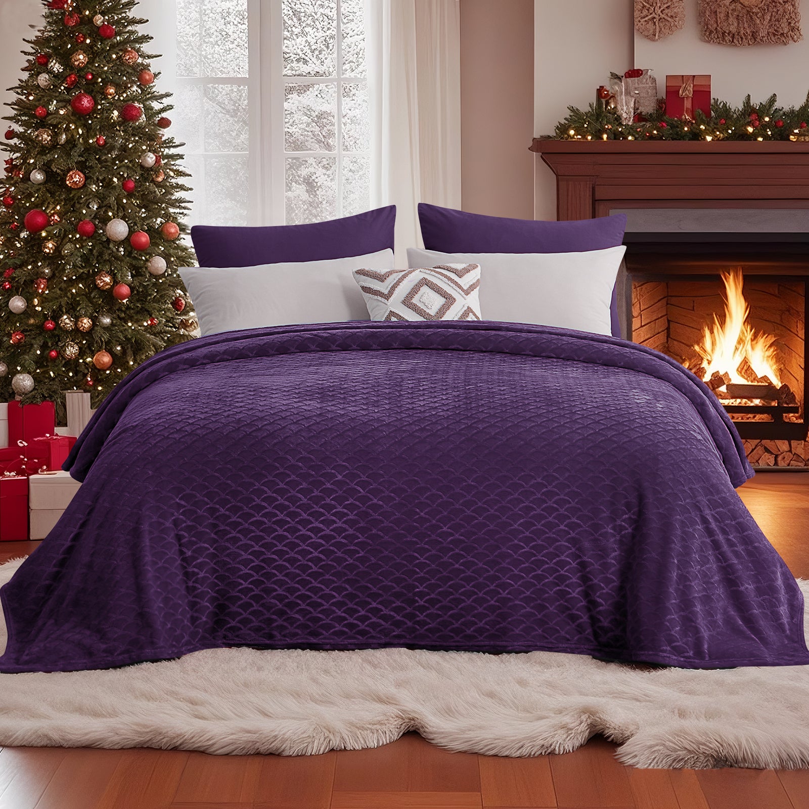 Premium Luxury Flannel Printed Solid Skin-Friendly Blanket