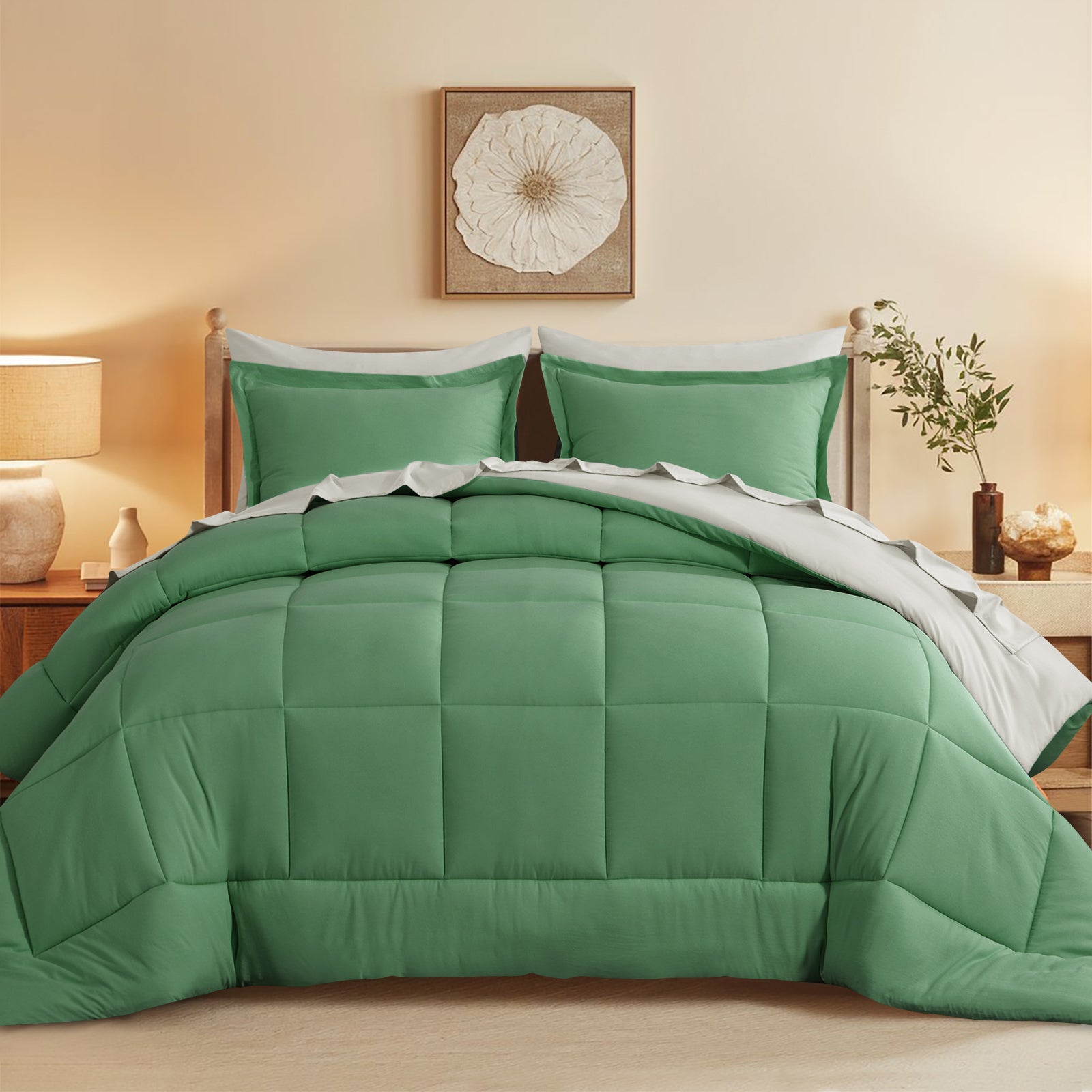 Aisbo 5 Pieces Bed Comforter Set with Sheets - Bed in a Bag with Comforter and All Season Sheets, Pillowcases